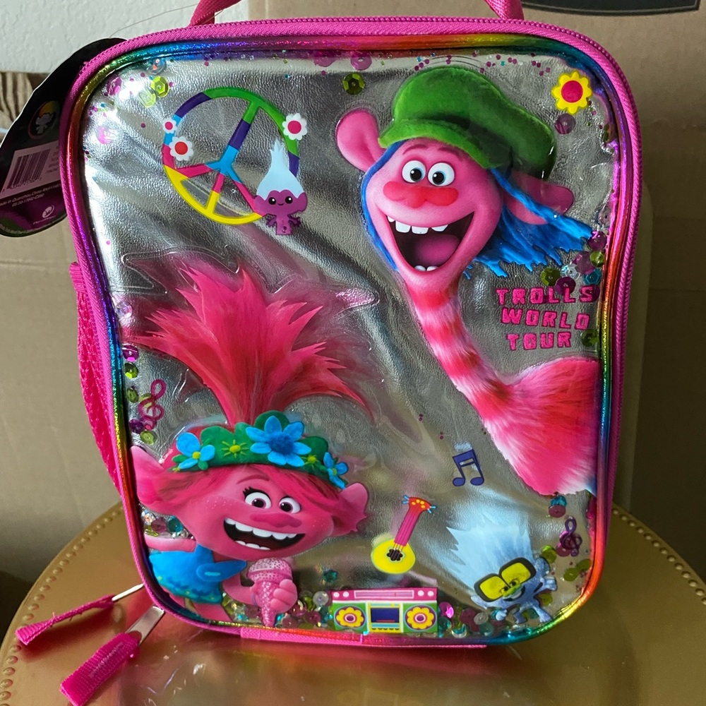 Trolls World Tour Pink and Silver Lunch Bag